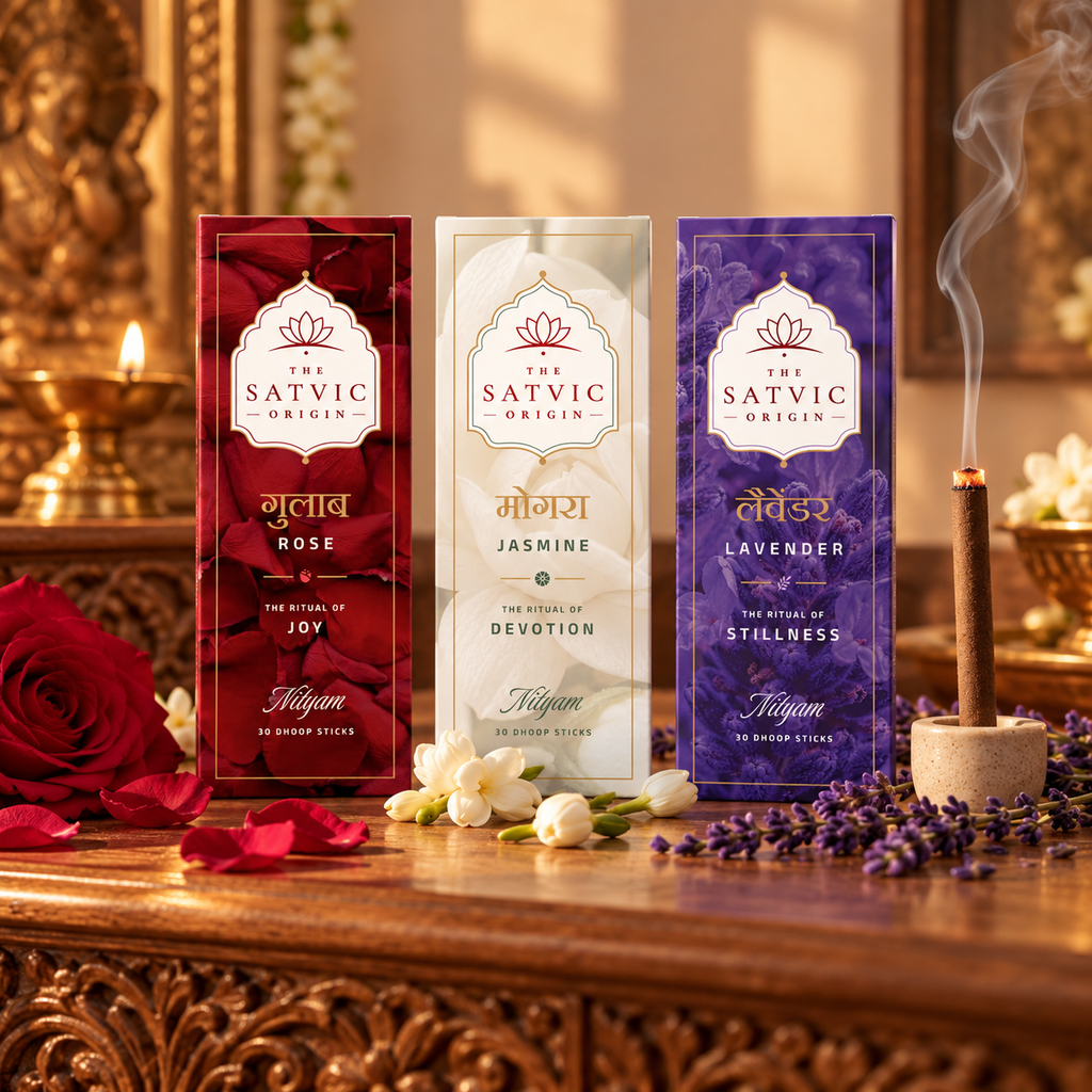 Floral Dhoop Sticks Combo: Rose, Mogra, Lavender