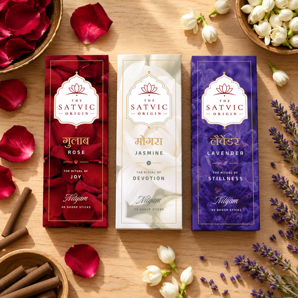 Floral Dhoop Sticks Combo: Rose, Mogra, Lavender